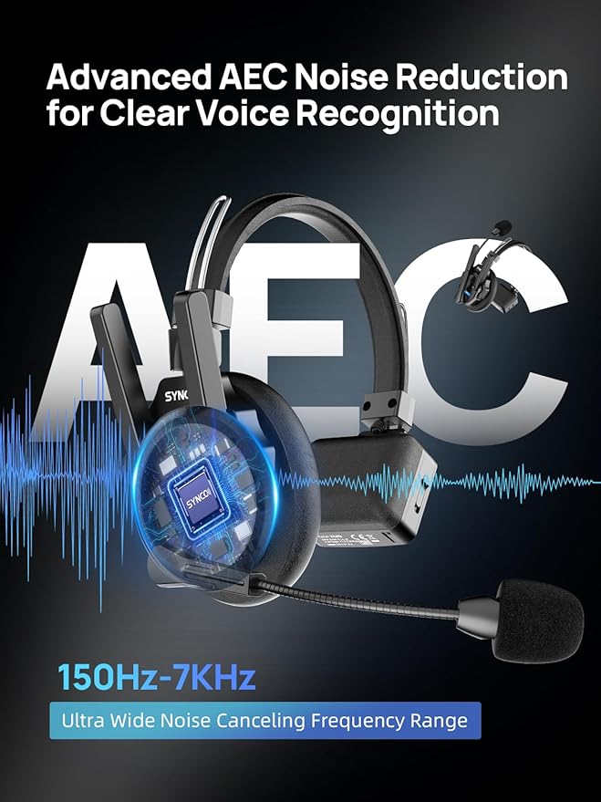 SYNCO XTALK XPRO13 Wireless Communication Headset System, Full Duplex 2.4GHz Wireless with 24H Battery Life 500m/1640ft Noise Reduction for 13 Person, Xtalk-XPRO-intercom-Communication-Headset