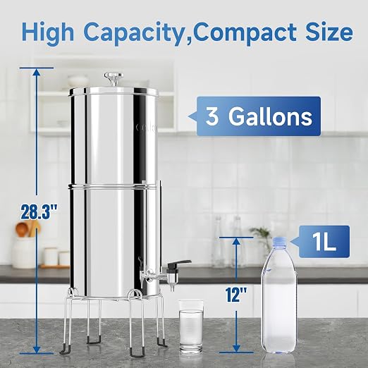 8-Stage Gravity Water Filtration System 3.0 Gallon-304 Stainless Steel - Image 7