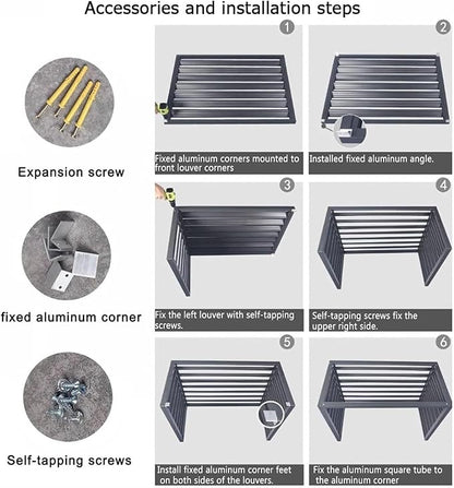 Split Air Conditioner Fence Privacy Screen 4 Panel, Aluminum Air Conditioner - Image 7
