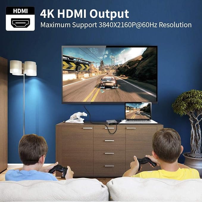 Selore&S-Global USB C to Dual HDMI Adapter 4K @60hz, Type C to HDMI Converter for MacBook Pro Air 2020/2019/2018,LenovoYoga 920/Thinkpad T480,Dell XPS 13/15/17,etc