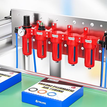 TAILONZ PNEUMATIC 0-150PSI 3/8 Inch NPT Red Industrial Grade 5 Stage Air Drying - Image 4