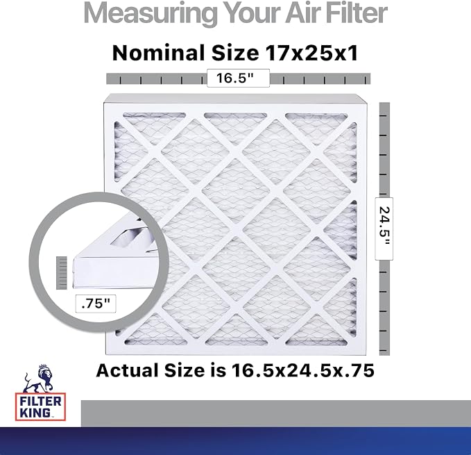 Filter King 17x25x1 Air Filter | 4-PACK | Carbon MERV 8 HVAC Pleated A/C - Image 2