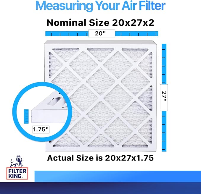 Filter King 20x27x2 Air Filter | 6-PACK | MERV 8 HVAC Pleated A/C Furnace - Image 2