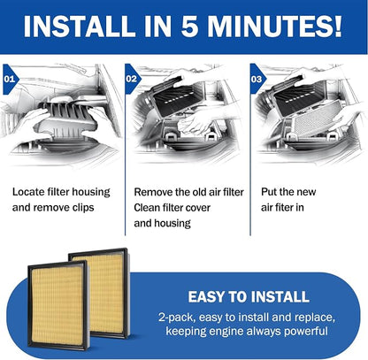 2PCS Engine Air Filter Accessories Compatible - Image 7