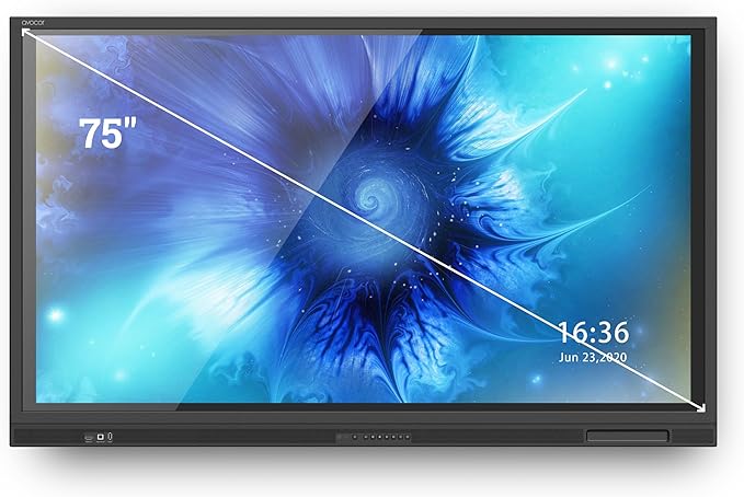 Avocor 75″ 4K IR Interactive Display | Perfect for Large Meeting Rooms, Classrooms and Digital Whiteboarding | 20-Point Touch, Optically Bonded Glass, Front Soundbar