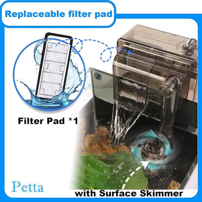 Hang on Back Fish Tank Filter for 3-5 Gallon Aquariums - Image 3