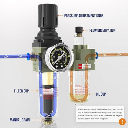 Auto Drain NPT 1/4 Air Regulator - Image 3