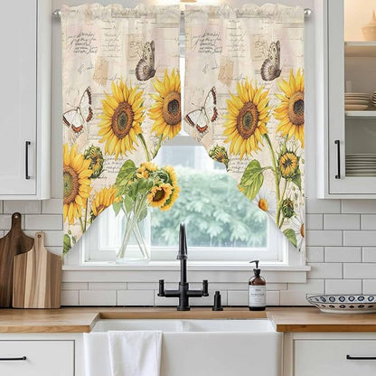 Yellow Sunflowers Swag Valances - Image 2