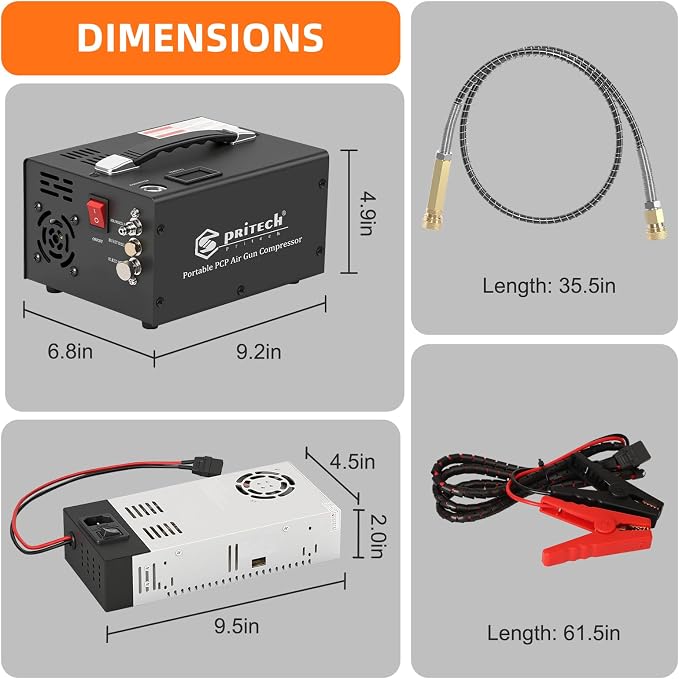 TW03 PCP Air Compressor, Portable 4500Psi/30Mpa, Water/Oil-Free, PCP - Image 7