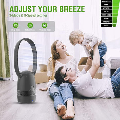 Bladeless Fan and Air Purifier Combo 26-Inch, HEPA-Filter, 120° Oscillating - Image 3