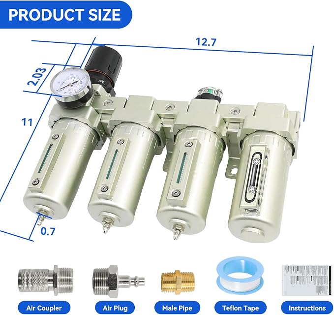 3/4" NPT Industrial Grade 4 Stage Air-Dryer-for-Compressor, - Image 2