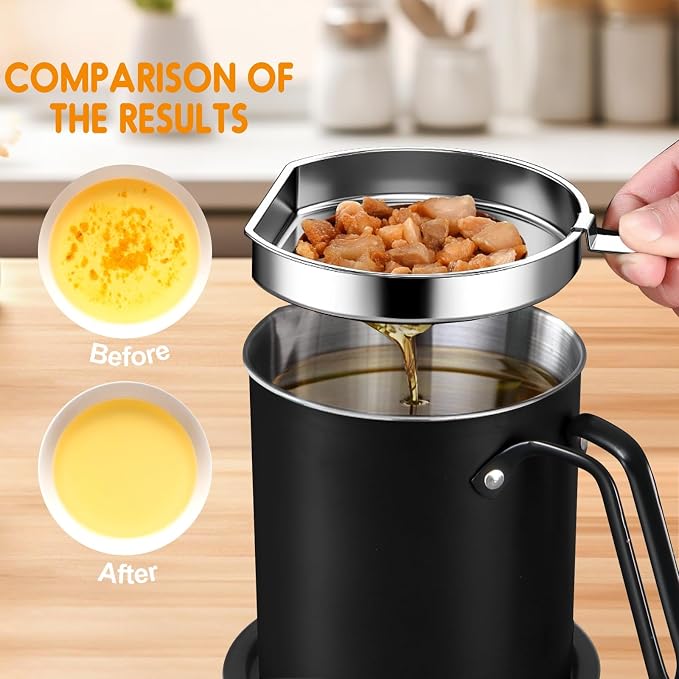 Chihee Grease Container Stainless Steel Bacon Grease Saver - Image 3