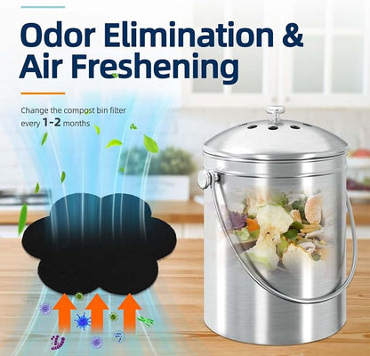 Stick-on Compost Bin Odor Filter: Activated Charcoal Deodorizer Sheets - Image 4
