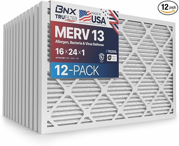 BNX TruFilter 16x24x1 Air Filter MERV 13 by BNX