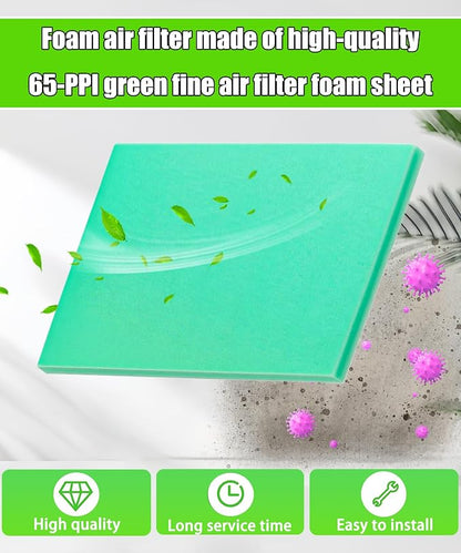 2Pcs 14" X 17" X 5/8"Universal Green Foam Air Filter Material 65-PPI Can Cut to - Image 4