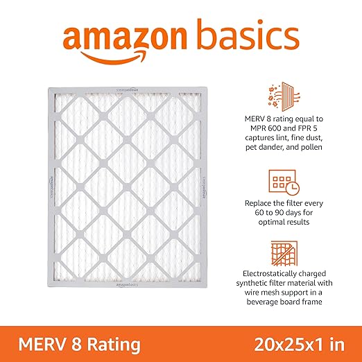 Amazon Basics 20x25x1 Air Filter 6 Pack, MERV 8 AC Furnace Filters - Image 2
