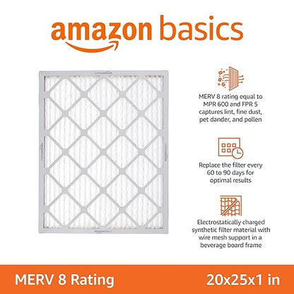 Amazon Basics 20x25x1 Air Filter 6 Pack, MERV 8 AC Furnace Filters - Image 2