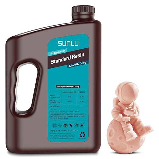 SUNLU 3D Printer Resin 3kg, Fast Curing Standard 3D Resin by SUNLU