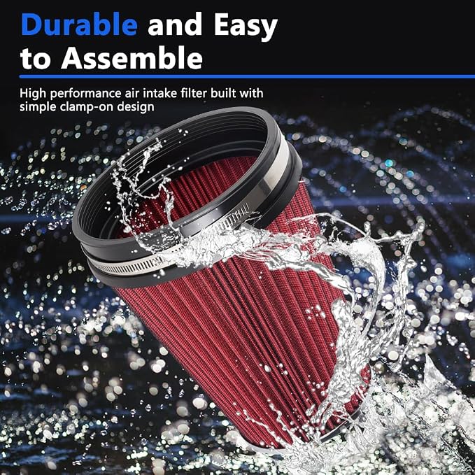 MUGE RACING 6" 152 mm High Flow Inlet Air Filter, Air Intake Cone Filter - Image 5