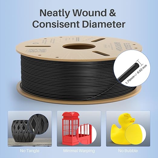 ELEGOO Rapid PLA Plus Filament 1.75mm Gray 1KG, PLA+ 3D Printer Filament for 600 mm/s High Speed Printing, Dimensional Accuracy +/- 0.02 mm, 1kg Cardboard Spool(2.2lbs)