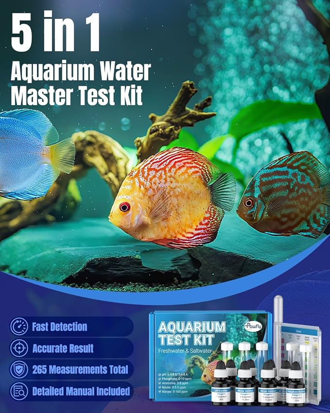 Pawfly 5 in 1 Aquarium Water Master Test Kit, Aquarium Water Test Kit Fish Tank - Image 2