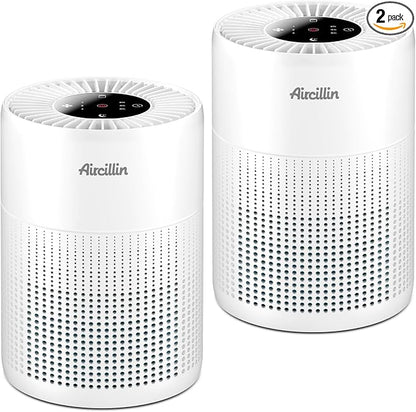 2 Pack Air Purifiers for Bedroom H13 True HEPA Air Filter Cleaner, Odor by Aircillin
