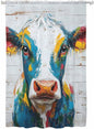 Sheer Curtains 72 Inches Long, Rustic Cow Semi Sheer Curtains Light Filtering by Unknown
