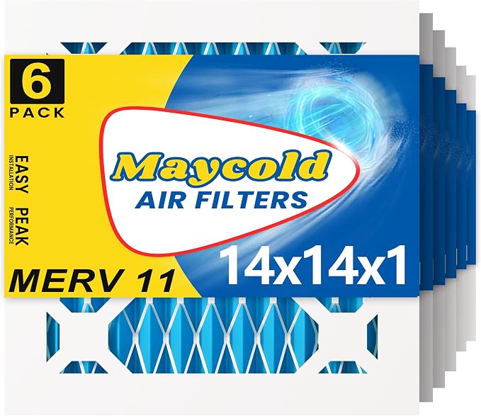 Maycold 14x14x1 MERV 11 Furnace Air Filter, High-Performance HVAC AC Filters by Maycold