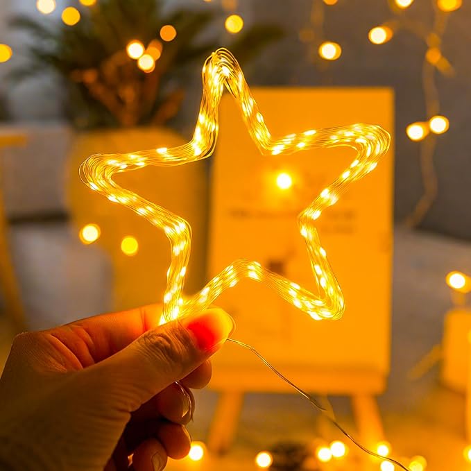litogo 4 Pack Fairy Lights Battery Operated with Timer, 33FT 100LED Twinkle String Lights USB-C Powered 8 Modes Dimmable for Indoor Bedroom Centerpiece Wedding Classroom Dorm Christmas Decorations