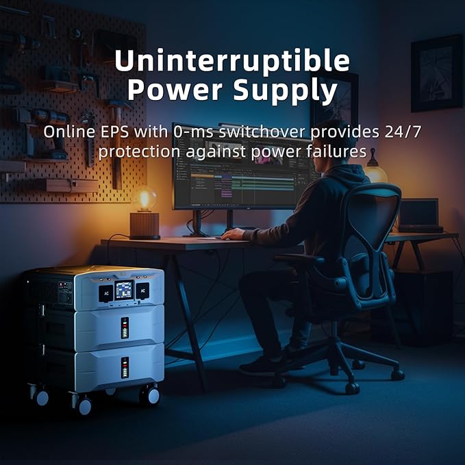 IEE SP5000 Solar Generator with 1x500W Solar Panel,120/240V Dual Voltage 5000W(Peak 9000W) 5120Wh LFP Battery Power Station,Fast Charging APP Control for Home Use,Emergencies,RVs.