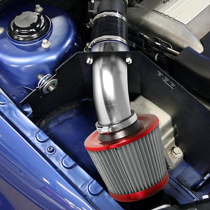 3" 76mm Universal High Flow Cold Air Intake Air Filter Upgraded Stainless Steel - Image 7