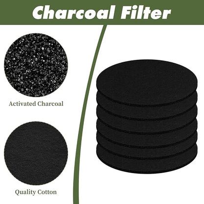 6 Pack Charcoal Filters for Compost Bucket, 7.25 inch Round Activated Carbon - Image 5