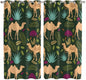 2 Panel Kitchen Cafe Curtains, Retro Desert Camel Sunlight Filtering Nature Air by Hokiten