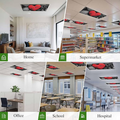 Fluorescent Light Covers for Ceiling Lights Love Heart Stone Magnetic Light - Image 6