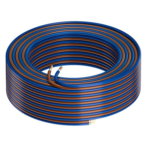 HiFind 14/2 Gauge AWG Car Audio Speaker Wire Cable 30 Ft, Professional Shielded OFC Zipper Wire, Transparent Soft PVC for Automotive Stereo HiFi Home Theater System, Subwoofer, Blue+ Brown