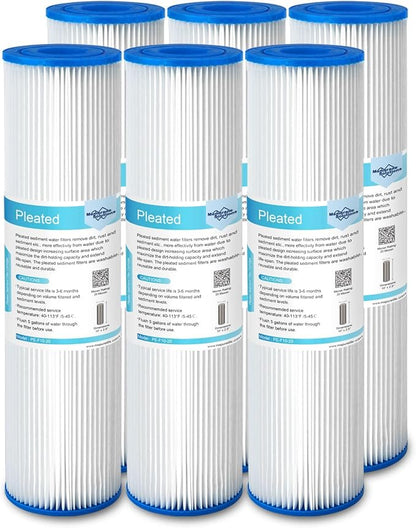 Membrane Solutions 20 Micron Pleated Polyester Sediment Water Filter 10"x2.5" by MembraneSolutions