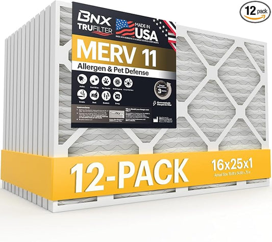 BNX TruFilter 16x25x1 Air Filter MERV 11 by BNX