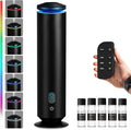 Waterless Scent Diffuser Starter Kit - 1500 Sq Ft Coverage, Scent Diffuser for Home, Hotel, Studio, Essential Oil Diffuser Large Room, 7 Mood Lights Setting, 5 Essential Oils Included, Black, 11.50In