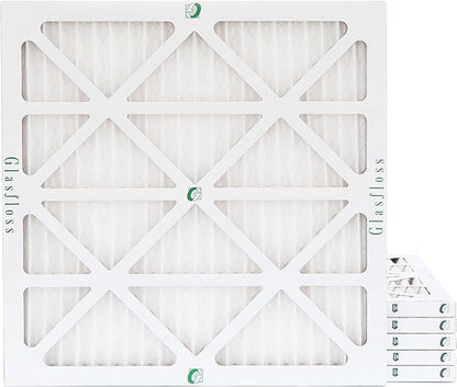 Glasfloss 22x22x1 MERV 10 Pleated Air Filters Box of 6. Actual Size: 21-1/2 x by Glasfloss