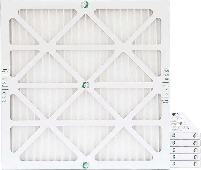 Glasfloss 20x22x1 MERV 10 Pleated Air Filters Box of 6. Actual Size: 19-1/2 x by Glasfloss
