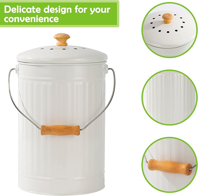 1.7 Gallon Kitchen Compost Bin, Indoor Countertop Compost Bin - Image 4