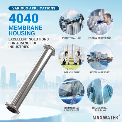 Max Water - Heavy Duty - Reverse Osmosis 4040 Membrane Housing - 4" x 40" good - Image 7
