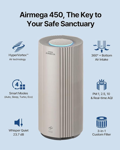 COWAY Air Purifier for Large Room Whole Home Up to 3, 285 ft², HEPA Filter for - Image 2