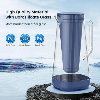 GLACIER FRESH 7 Cup Purela Glass Water Pitcher - Image 3