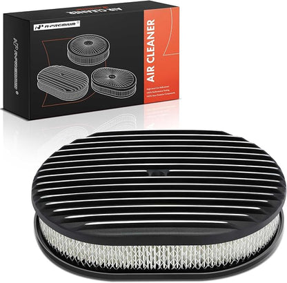 A-Premium Universal 12" Oval Black Air Cleaner Filter Assembly by A-Premium