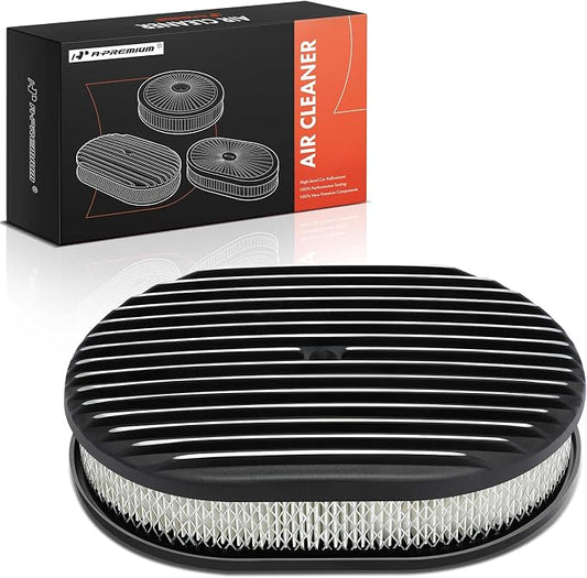 A-Premium Universal 12" Oval Black Air Cleaner Filter Assembly by A-Premium