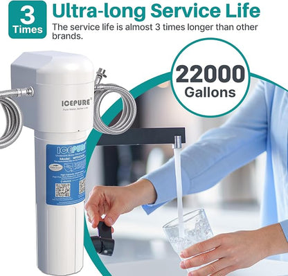 ICEPURE Under Sink Water Filter System, 3 Years or 22000 Gallons Ultra High - Image 2