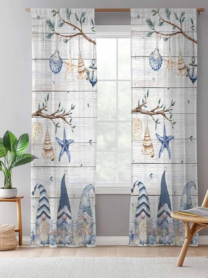 Sheer Curtains 96 Inches Long, Coastal Eucalyptus Semi Sheer Curtains Light - Image 5
