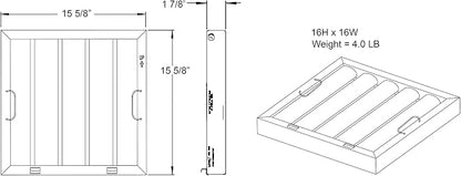Captive Aire Systems Stainless Steel Restaurant Hood Filter - Image 4