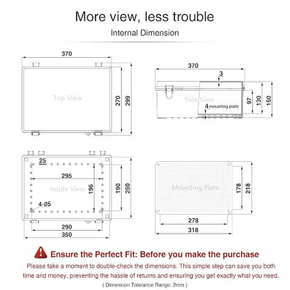 QILIPSU Waterproof Junction Box IP67 Outdoor Plastic Electrical Project - Image 6